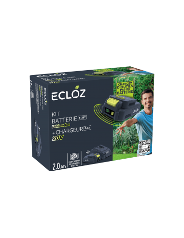 Kit batterie et chargeur 20V 2Ah - ECLOZ ECLOZ Accessoires et entretien