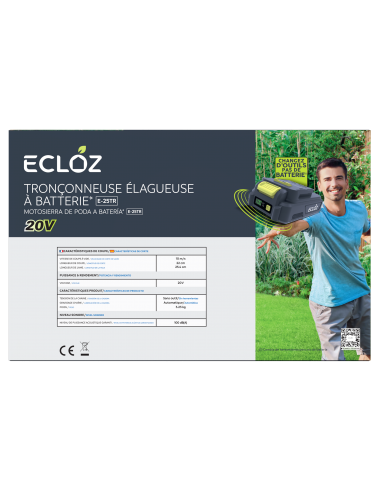 Tronçonneuse/ Élagueuse sur Batterie 20V - ECLOZ ECLOZ Tronçonneuse