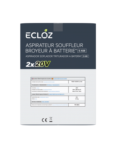 Aspirateur/ souffleur/ broyeur sur batterie 20V - ECLOZ ECLOZ Souffleur