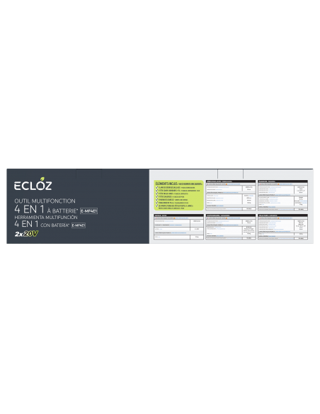 Outil multifonctions 4 en 1 sur Batterie 2 x 20V - ECLOZ ECLOZ Tronçonneuse