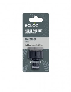 Nez de robinet 20x27 avec adaptateur 15x21 - ECLOZ ECLOZ Raccord et sélecteur de sortie