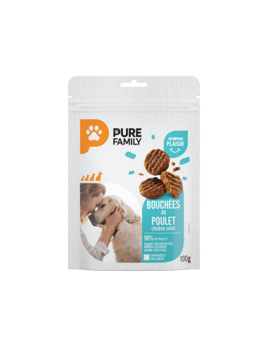 Snacks au Poulet Sachet 100 g - Pure Family Pure Family Biscuit friandise