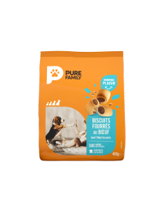 Biscuits Fourrés au Bœuf Sachet 400 g - Pure Family Pure Family Biscuit friandise