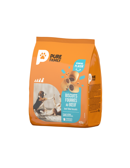 Biscuits Fourrés au Bœuf Sachet 400 g - Pure Family Pure Family Biscuit friandise