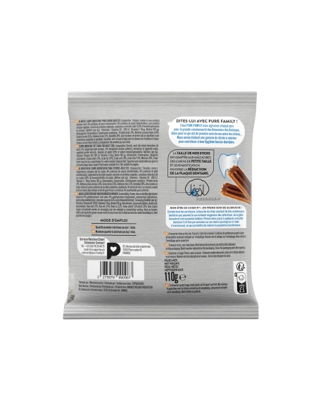 Stick Action Tartre petit chien x7 - Pure Family Pure Family Friandise bucco-dentaire