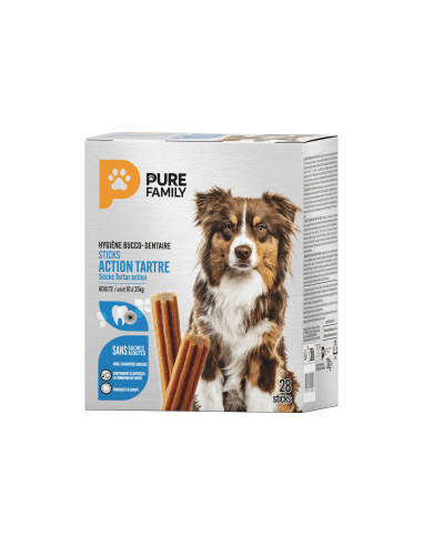 Stick Action Tartre chien moyen x28 - Pure Family Pure Family Friandise bucco-dentaire