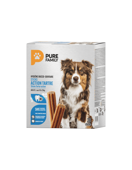 Stick Action Tartre chien moyen x28 - Pure Family Pure Family Friandise bucco-dentaire