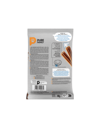 Stick Action Tartre chien moyen x7 - Pure Family Pure Family Friandise bucco-dentaire