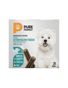 Stick Haleine Fraîche petit chien x28 - Pure Family Pure Family Friandise bucco-dentaire