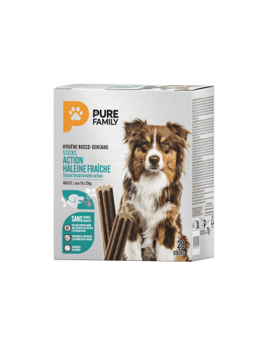 Stick Haleine Fraîche chien moyen x28 - Pure Family Pure Family Friandise bucco-dentaire