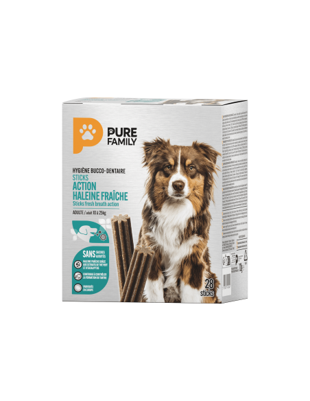 Stick Haleine Fraîche chien moyen x28 - Pure Family Pure Family Friandise bucco-dentaire