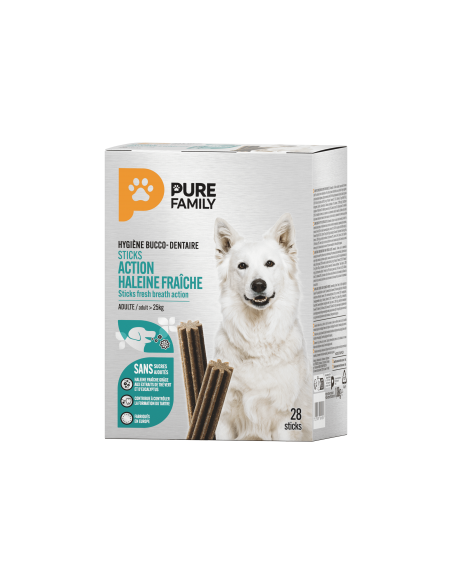 Stick Haleine Fraîche grand chien x28 - Pure Family Pure Family Friandise bucco-dentaire