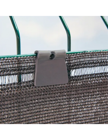 Lot de 20 fixations grises pour Brise vue - ECLOZ ECLOZ Accessoires pour clôture, bordure et occultation