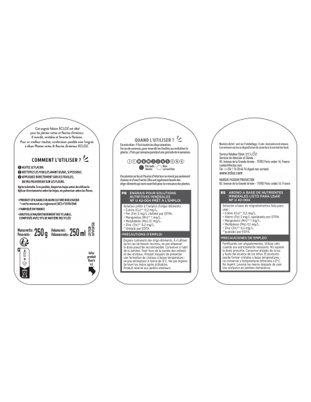 Engrais Plantes Vertes et Fleuries Spray 250ml - ECLOZ ECLOZ Engrais spécifique