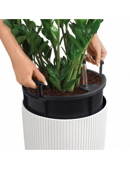 Pot à réserve d'eau Cilindro Color 23 cm Blanc - Lechuza Lechuza Pot à réserve d'eau