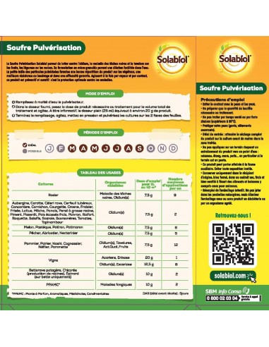 Soufre Pulvérisation 400g - Solabiol Solabiol Soin des plantes