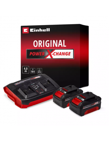 Starter kit PXC chargeur double + 2 batteries 4,0Ah - Einhell Einhell Accessoires et entretien