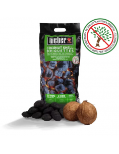 Briquette de coques de noix de coco sac 4kg - Weber Weber Charbons de bois et allume-feux