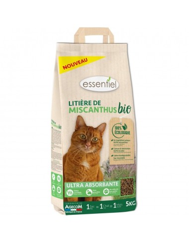 Litière Misanthus BIO 5kg - Essentiel  Litières