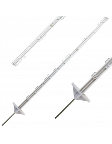 Piquet PVC basic blanc double bêche 105 cm x5 - GoSpark® GoSpark® Chevaux