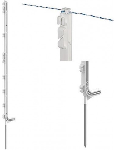 Piquet PVC basic blanc bêche moulée 147 cm x5 - GoSpark® GoSpark® Chevaux
