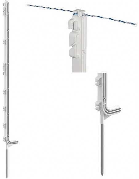 Piquet PVC basic blanc bêche moulée 147 cm x5 - GoSpark® GoSpark® Chevaux Piquet PVC basic blanc bêche moulée 147 cm x5 - GoSpark® GoSpark® Chevaux