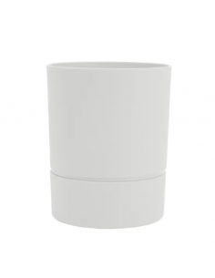 Pot rond blanc ivoire Ø12,5 x H.15,5 cm Aquaduo - EDA Eda Pot à réserve d'eau