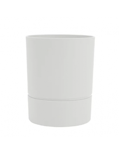 Pot rond blanc ivoire Ø12,5 x H.15,5 cm Aquaduo - EDA Eda Pot à réserve d'eau