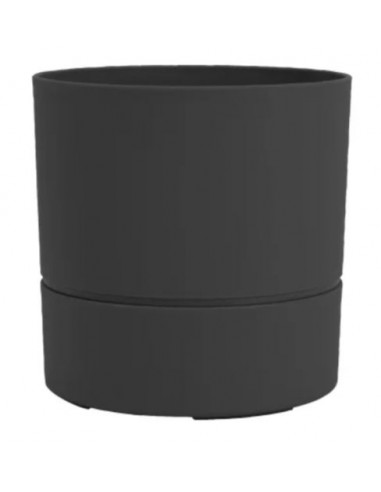 Pot rond gris anthracite Ø20 x H.19,3 cm Aquaduo - EDA Eda Pot à réserve d'eau