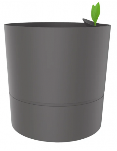 Pot rond XL anthracite Ø35 x H.35 cm Aquaduo - EDA Eda Pot à réserve d'eau