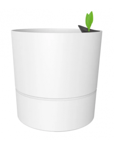 Pot rond XL blanc ivoire Ø39,5 x H.39,5 cm Aquaduo - EDA Eda Pot à réserve d'eau