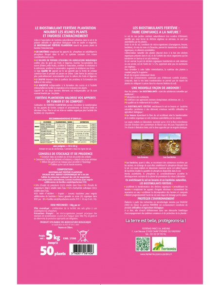 Biostimulant Plantation Micro Organisme 5kg - Fertévie  Les engrais naturels