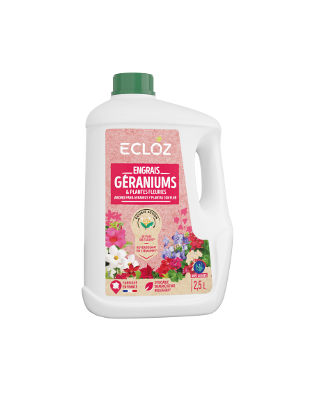 Engrais plantes fleuries et géranium 2,5L - ECLOZ ECLOZ Les engrais naturels