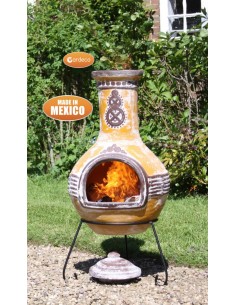 Brasero cheminée mexicaine Azteca Ø.55 x H.125 cm - Gardeco Gardeco Brasero et parasol chauffant