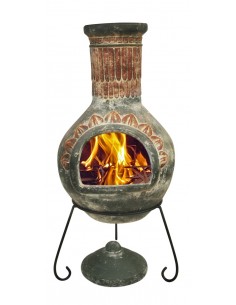 Brasero cheminée mexicaine Plumas Verte Ø.55 x H.125 cm - Gardeco Gardeco Brasero et parasol chauffant