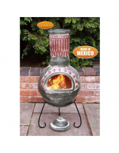 Brasero cheminée mexicaine Plumas Verte Ø.55 x H.125 cm - Gardeco Gardeco Brasero et parasol chauffant 2