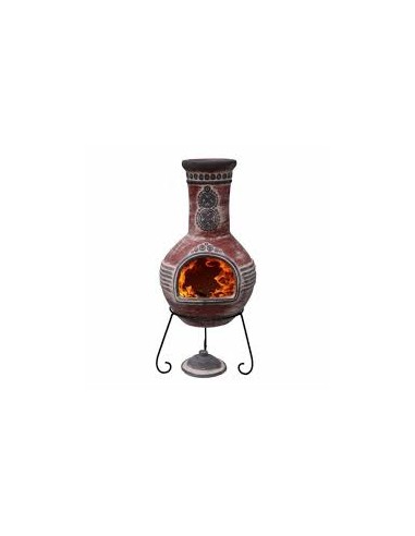 Brasero cheminée mexicaine Azteca Rouge Ø.55 x H.125 cm - Gardeco Gardeco Brasero et parasol chauffant