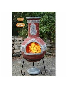 Brasero cheminée mexicaine Azteca Rouge Ø.55 x H.125 cm - Gardeco Gardeco Brasero et parasol chauffant 2