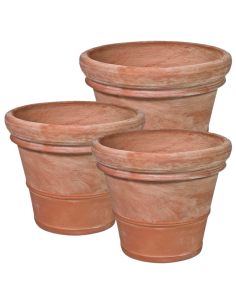 Pot en terre cuite émaillée Vaso Doppio - Deroma Deroma Pot et bac émaillé rond