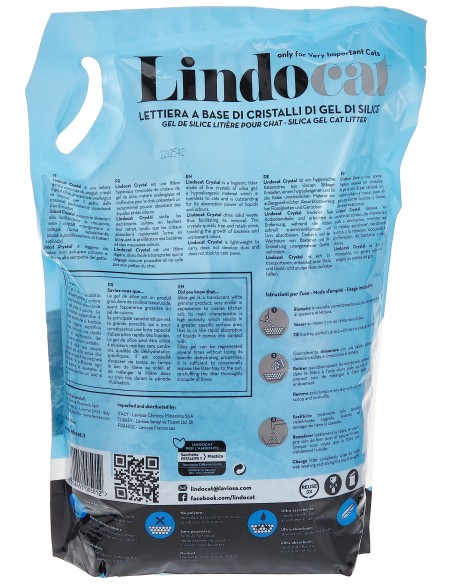 Litière Crystal 5L - Lindocat  Litières
