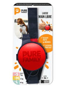 Laisse à main libre rouge taille S - Pure Family Pure Family Laisses et laisses à enrouleur