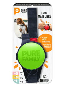 Laisse à main libre vert taille L - Pure Family Pure Family Laisses et laisses à enrouleur