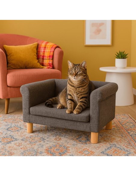 Canapé pour chats design gris - Taille M - Pure Family Pure Family Coussin et dôme