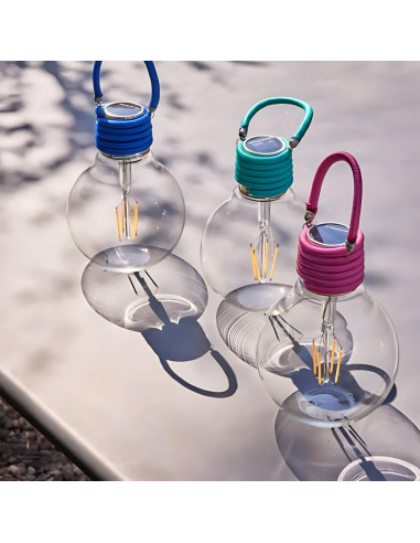 Ampoule solaire déco verre bleu Ø12 cm - ECLOZ ECLOZ Guirlande, lanterne et objet décoratif