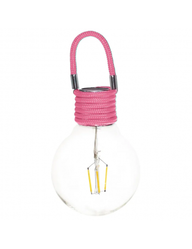 Ampoule solaire déco verre rose Ø12 cm - ECLOZ ECLOZ Guirlande, lanterne et objet décoratif