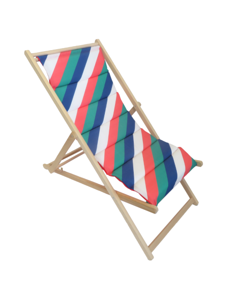 Chilienne bois amovible avec têtière "Multicolore" - ECLOZ ECLOZ Relax, transat et bain de soleil