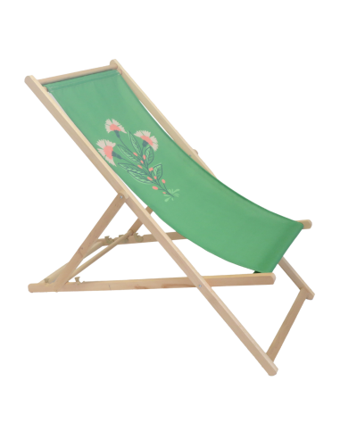 Chilienne bois amovible avec têtière verte "Romance" - ECLOZ ECLOZ Relax, transat et bain de soleil