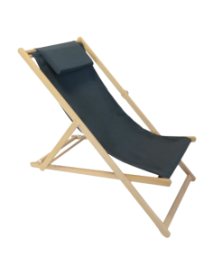 Chilienne bois amovible avec têtière Ardoise - ECLOZ ECLOZ Relax, transat et bain de soleil