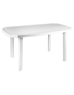 Table plastique Viana blanche L.140 x l.90 cm  Table de jardin