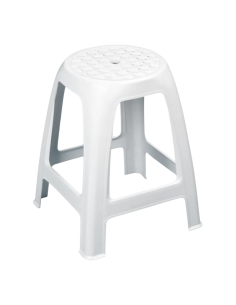 Tabouret plastique Monobloc blanc  Chaise de jardin